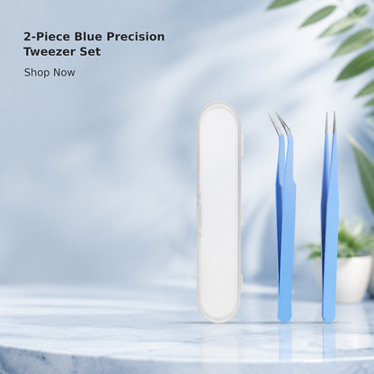 2-Piece Blue Precision Craft Tweezers
