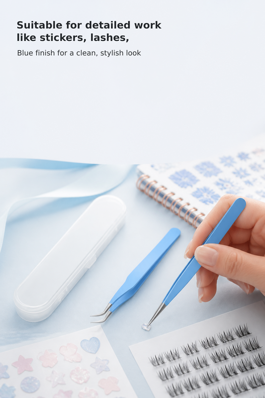 2-Piece Blue Precision Craft Tweezers